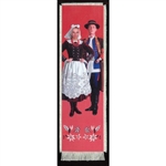 Bookmark - Rzeszow Folk Dancer Bookmark on Canvas is painted on canvas with the edges tastefully fringed.