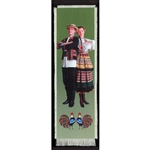 Bookmark - Lublin Folk Dancer Bookmark on Canvas is painted on canvas with the edges tastefully fringed.