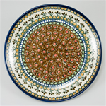 Polish Pottery 10" Dinner Plate. Hand made in Poland. Pattern U79 designed by Teresa Liana.
