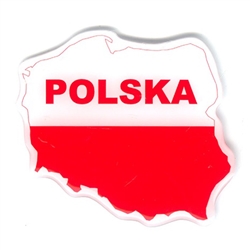 Map Of Poland On A Raised Dye Cut Pliable Sticker