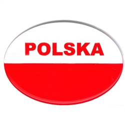 "Polska" On A Raised Dye Cut Pliable Sticker