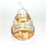 Polish Amber Crystal Pear Shaped Container