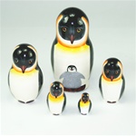 Emperor Penguin Nesting Doll Set Of 5 - 5" Tall
