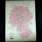 1893 Historical Plan Of The City Of Krakow - Plan  Krakowa