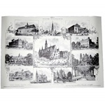 Beautiful poster containing twelve historic views of architecture in the city of Wroclaw, Poland, circa 1883.  Suitable for framing.