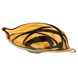 Jozefina Art Glass Platter - Brown & Tan