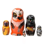 Alley Cats Matrushka Nesting Doll Set of 5