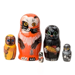 Alley Cats Matrushka Nesting Doll Set of 5