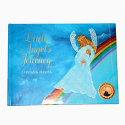 The journey of Little Angel is a heartwarming birthday story retold and illustrated by Michigan author and illustrator Ms. Dzvinka Hayda.  This copy is signed by the author and includes a wonderful "Little Angel's Journey" bookmark.