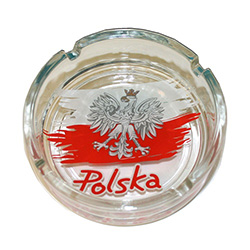 Polish Eagle Glass Ashtray - Popielniczka