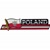 Poland Flag (Black/Red and White Metallic) Decal - banner style. Size is approx 9.5" x 2".
