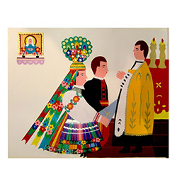 The Wedding - Our Polish paper cuts are made by folk artists in the Lowicz area of central Poland. Each paper cut-out is hand made using sheep sheers to form the designs.