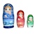 Set of three hand painted nesting dolls depicting ladies in three stages of life: a child, an adult, and an old lady.  In each doll, their finger points to either the month, the day or the year (from 2010 to 2019).  This can be used on your desk as a 10-y