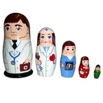 Doctor Nesting Doll Set - 5pc/5"
