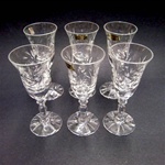 Genuine brilliant Polish 24% lead crystal hand cut with a pinwheel design in a stunning set of (6).