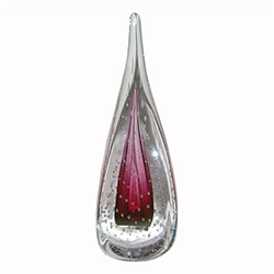 Art Glass Paperweight - 4-sides - Cranberry