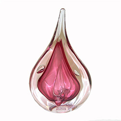 Art Glass Paperweight - 2-side - Cranberry
