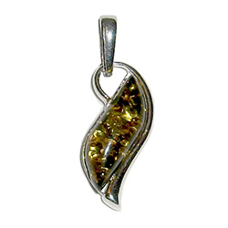 Swirl Green Amber Pendant