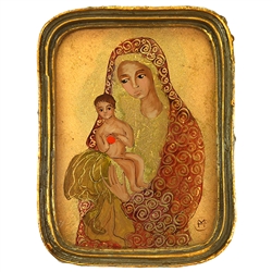 Painting On Glass - Madonna and Child