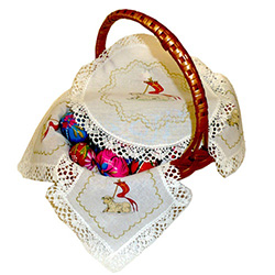 Easter Basket Liner with Paschal Lamb Cover