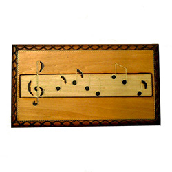 Musical Notes Box with a hand painted and burned design.