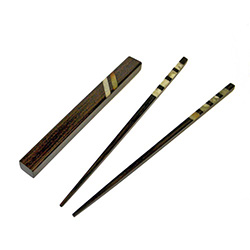 Walnut and Multi-color Amber Chopsticks (Style 1)