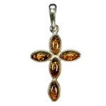 Honey Amber Cross Pendant