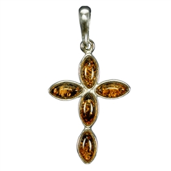 Honey Amber Cross Pendant