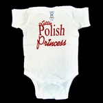 This 100% cotton youth T-shirt, baby onesie romper, emblazoned with the saying "Little Polish Princess".