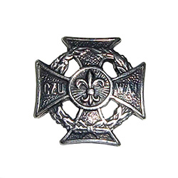 The Scouts Cross was modeled on the cross Virtuti Military, this is an isosceles cross (four arms means the world) surrounded by two wreaths, laurel oak, and they symbolize strength, wisdom and power. . At the center of the cross is a lily. . A characteri