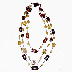 Multi-color rectangular beaded Necklace