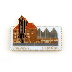 Gdansk Zuraw (Granary) Postage Stamp Style Magnet