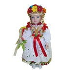 With porcelain head, arms & legs, and hand made authentic dress, this is a beautiful doll! Please note that dress materials are unique and vary from doll to doll so no two are exactly alike. Stand included.