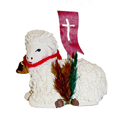 The Easter table is not complete without the Easter lamb.  Ours are made of plaster and nicely detailed.