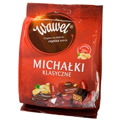 If you've been to Poland you've probably tasted these dark chocolate covered cocoa and nut filled praline delights.  If not, now is your chance.  Individually foiled wrapped.   A Krakow specialty.