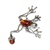 Leaping Frog Amber And Sterling Silver Brooch