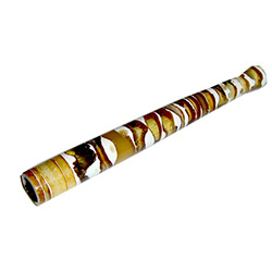 Unique and beautifully hand-crafted amber cigarette holder.  Made by stacking layers of  multi-colored amber beads around tapered metal tubing.  Beautiful and functional.  Made in Lithuania.