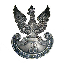 Replica of the Polish Home Army Insignia. Same design as the 1935 issue except that in the center of the Amazon shield is the PW symbol (Polska Walczaca - Fighting Poland).  Made in the workshop of Warsaw's finest engraver and medal maker.