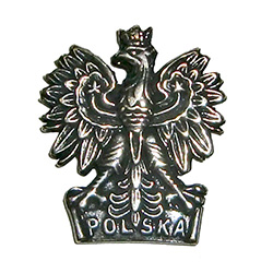 The Polish crowned eagle with Polska (Poland) at the base of this metal magnet.