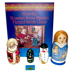 This Christmas book for children 3 and up broadens the reader's (and the listener's) understanding of another culture. It tells the story of a child's self-discovery while it introduces a bit of Russian and a few traditions of a far-away country.