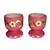 Hand Painted Wooden Egg Cups  - Set Of Two