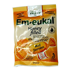 Em-eukal honey throat sweets are a natural balsam for throat and voice.  Each sweet is filled with exquisite natural honey and ensures a soothing effect and a mild flavor.