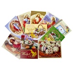 Set of 10 full color glossy Easter cards, religious and secular.  Text varies on each card.