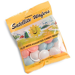 An old fashioned treat enjoyed by kids and grown-ups alike!  They're not Polish but we remember these from our childhood at the local Polish markets.  Made in Belgium these multi-colored wafers dissolve in your mouth and reveal the sweet 'pearls' surprise