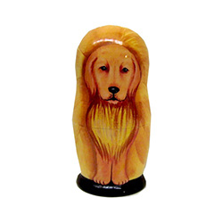 This nesting doll features a golden retriever, red dachshund, Schnauzer, spaniel, and Eskimo-dog puppy. A great gift for animal lovers.