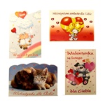 Set of 4 playful Valentine's Day postcards with Polish text. Surprise your favorite Valentine with a genuine Polish card.