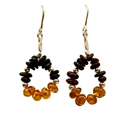 Two shades of amber interspersed with sterling silver beads.