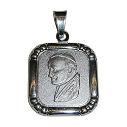 Beautiful Polish Sterling silver (.925) medallion of Pope John Paul II made in Krakow, Poland.  Engraveable on the back.
