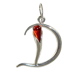 Approximately 1" tall - (2.5cm) size sterling silver and amber charm.  Classic Calla Lily shape.