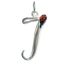 Approximately 1" tall - (2.5cm) size sterling silver and amber charm.  Classic Calla Lily shape.